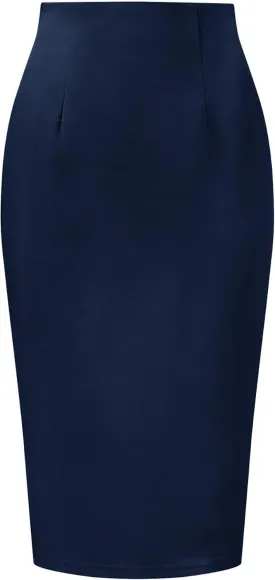 Allegra K Wear to Work Pencil Skirts for Women's Business Knee Length High Waist Bodycon Suit Skirt
