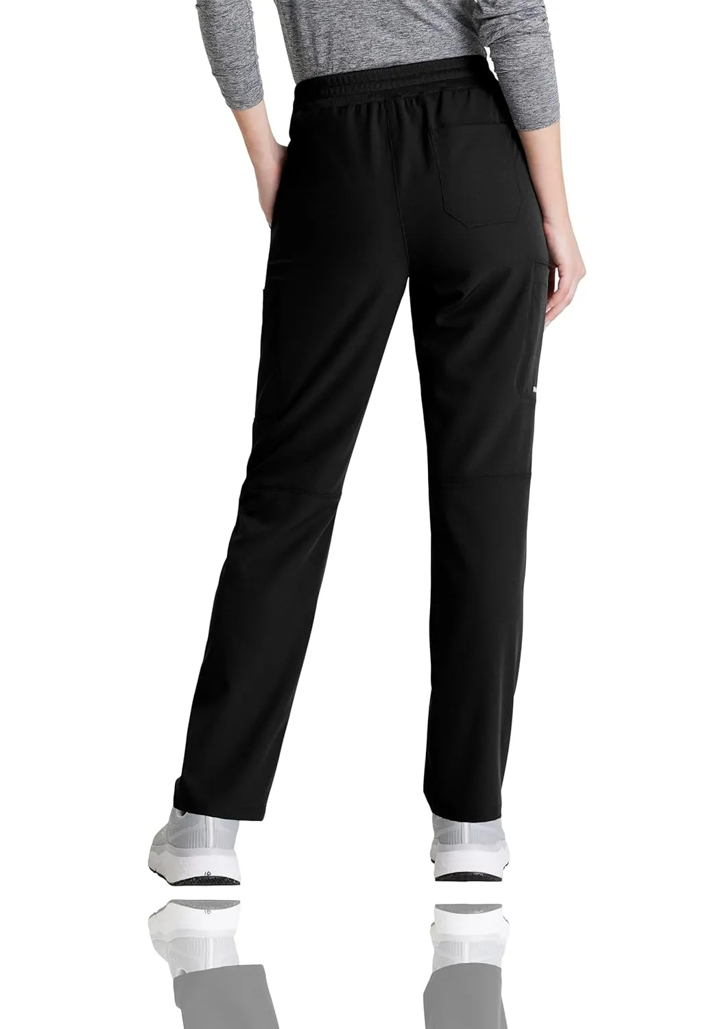 BARCO Skechers Vitality Aura Scrub Pant for Women - Mid-Rise Medical Pant, 5 Pockets, 4-Way Stretch Women's Scrub Pant Black Small Petite