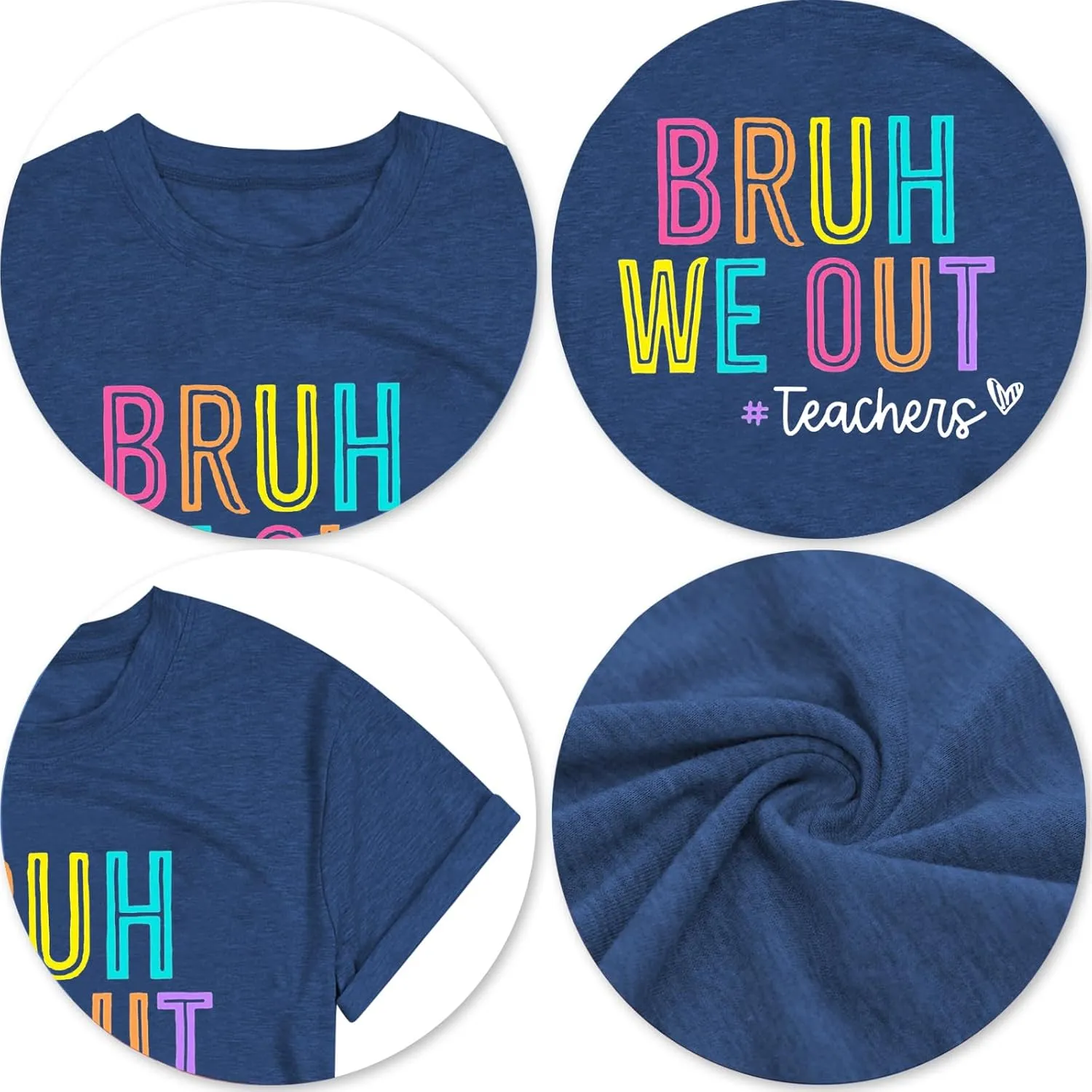 Bruh We Out Teachers Shirt Women Last Day of School Tee Shirt Schools Out for Summer Tshirt Casual Tops