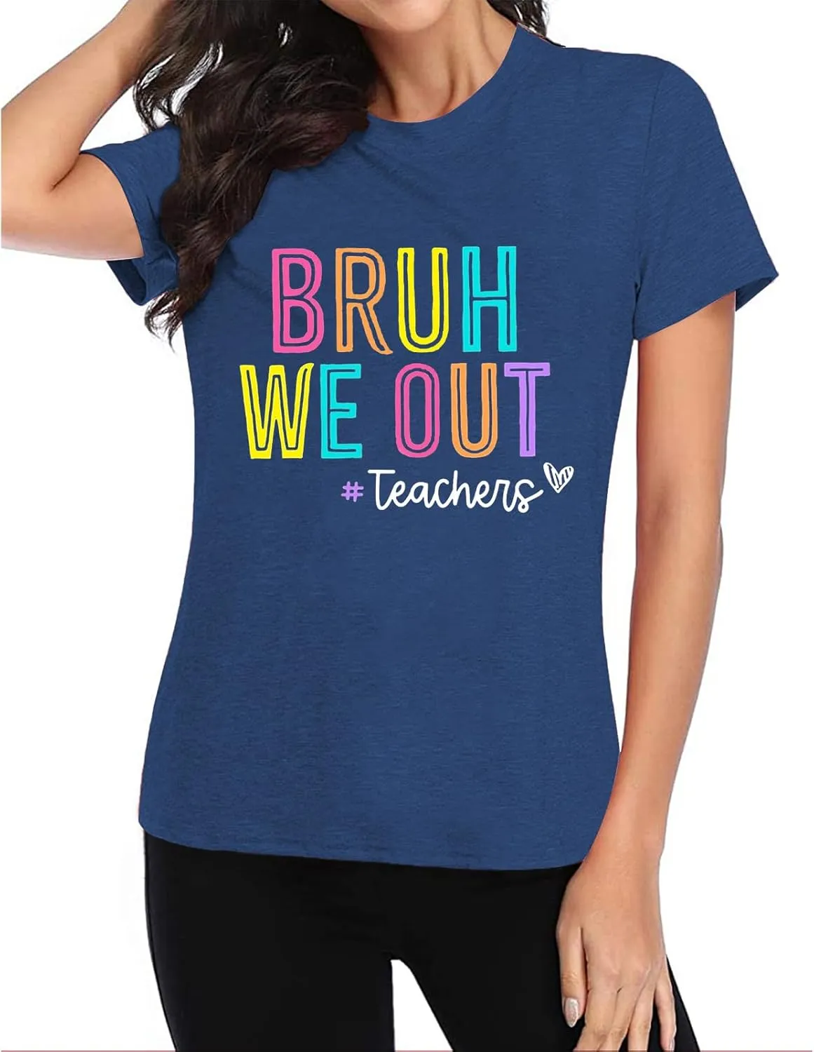 Bruh We Out Teachers Shirt Women Last Day of School Tee Shirt Schools Out for Summer Tshirt Casual Tops
