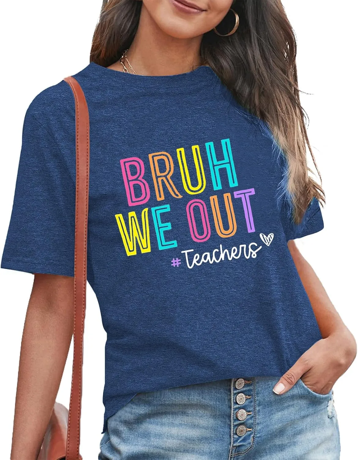 Bruh We Out Teachers Shirt Women Last Day of School Tee Shirt Schools Out for Summer Tshirt Casual Tops