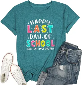 Bruh We Out Teachers Shirt Women Last Day of School Tee Shirt Schools Out for Summer Tshirt Casual Tops