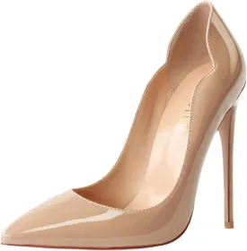 COLETER Women's Sexy Pointed Toe High Heels,4.72 inch/12cm Patent Leather Pumps,Wedding Dress Shoes,Cute Evening Stilettos