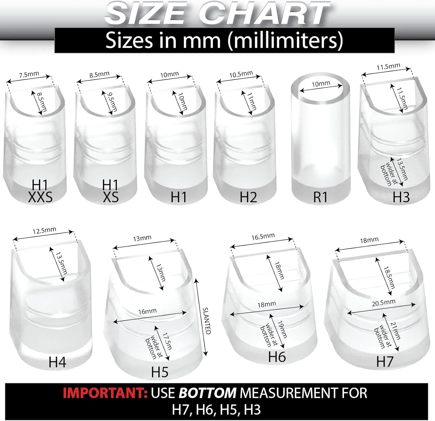 Heel Hunks Cap Protectors for High Shoes | 10 Sizes Sets | Replacement Savers for Stiletto and Pumps Tips | Stoppers for Grass Covers and Protects | Anti-Slip