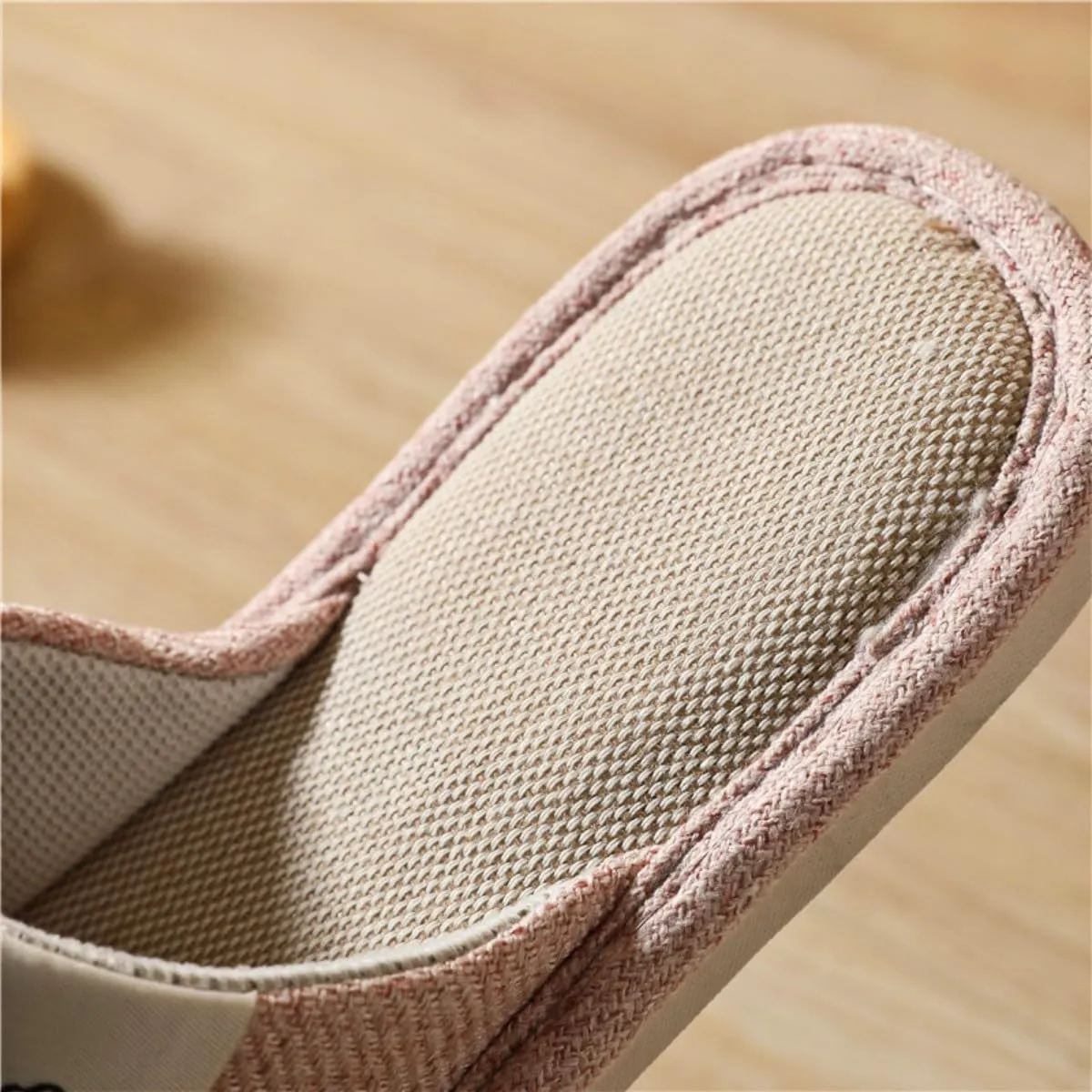 Linen Slippers Disposable Slippers for Guests Bulk Pack for Hotel Shoeless Home Non-slip Silence
