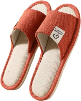 Linen Slippers Disposable Slippers for Guests Bulk Pack for Hotel Shoeless Home Non-slip Silence