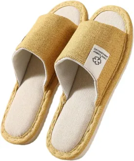 Linen Slippers Disposable Slippers for Guests Bulk Pack for Hotel Shoeless Home Non-slip Silence