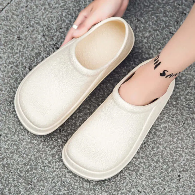 Men's Textured Leather Loafers with Anti-Slip Sole