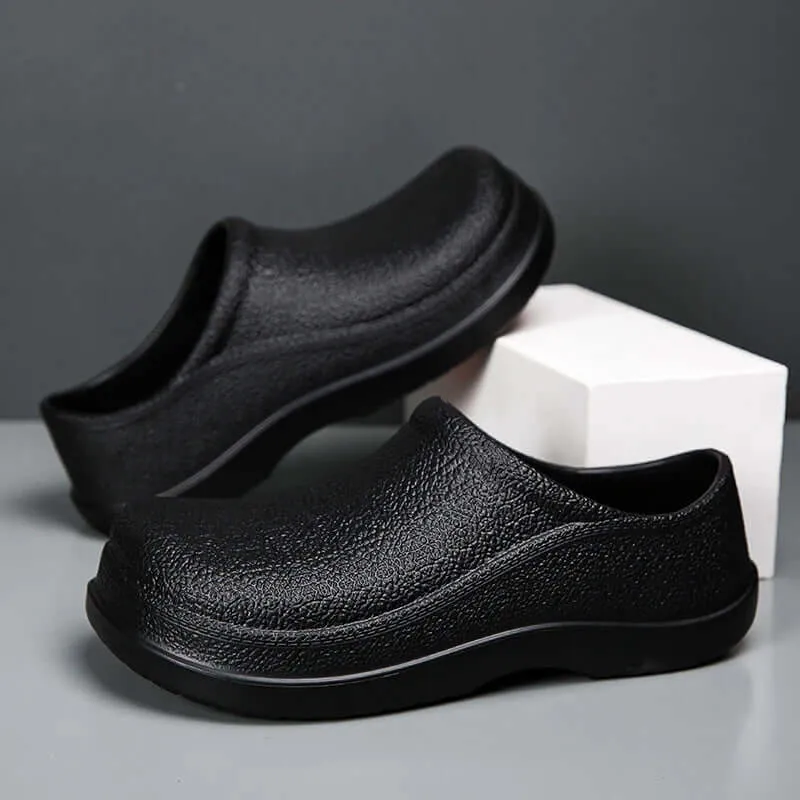 Men's Textured Leather Loafers with Anti-Slip Sole
