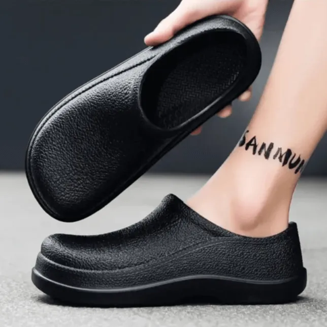 Men's Textured Leather Loafers with Anti-Slip Sole