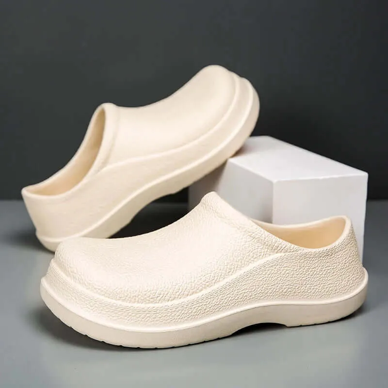 Men's Textured Leather Loafers with Anti-Slip Sole