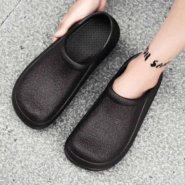 Men's Textured Leather Loafers with Anti-Slip Sole