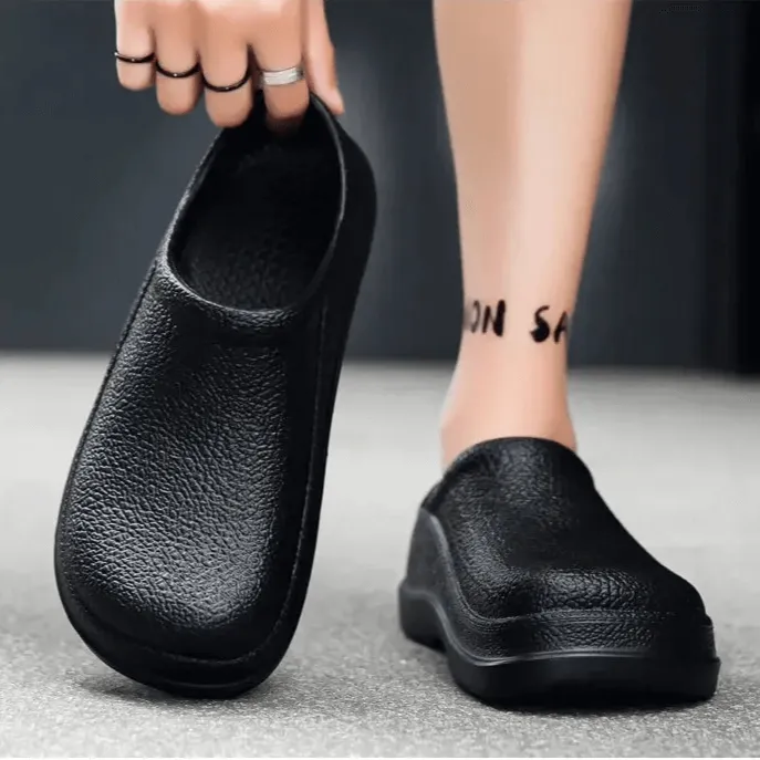 Men's Textured Leather Loafers with Anti-Slip Sole