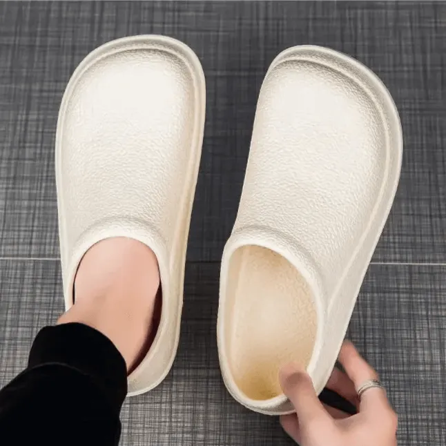 Men's Textured Leather Loafers with Anti-Slip Sole