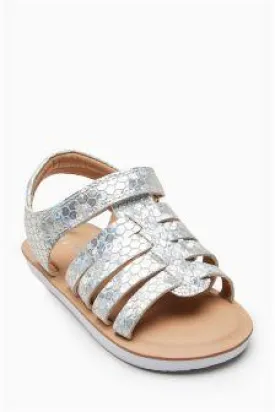 Next Silver Iridescent Fisherman Baby Girls Sandals