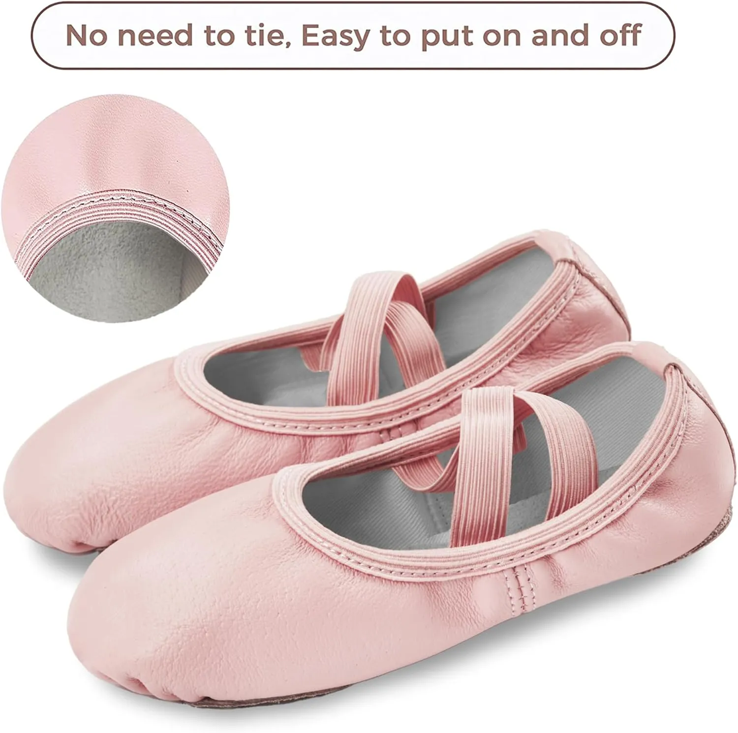 Stelle Ballet Shoes for Girls Dance Slippers Genuine Leather Ballerina Shoes for Toddler/Little Kid/Big Kid