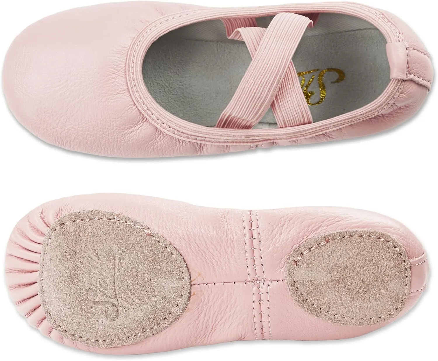 Stelle Ballet Shoes for Girls Dance Slippers Genuine Leather Ballerina Shoes for Toddler/Little Kid/Big Kid