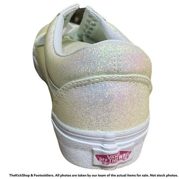 VN0A3WKT3UA1 VANS Old Skool UV Glitter (White) Men Size 5.5 | Women Size 7