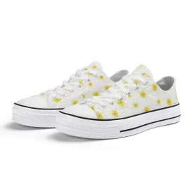 White Daisy Low Top Canvas Shoes