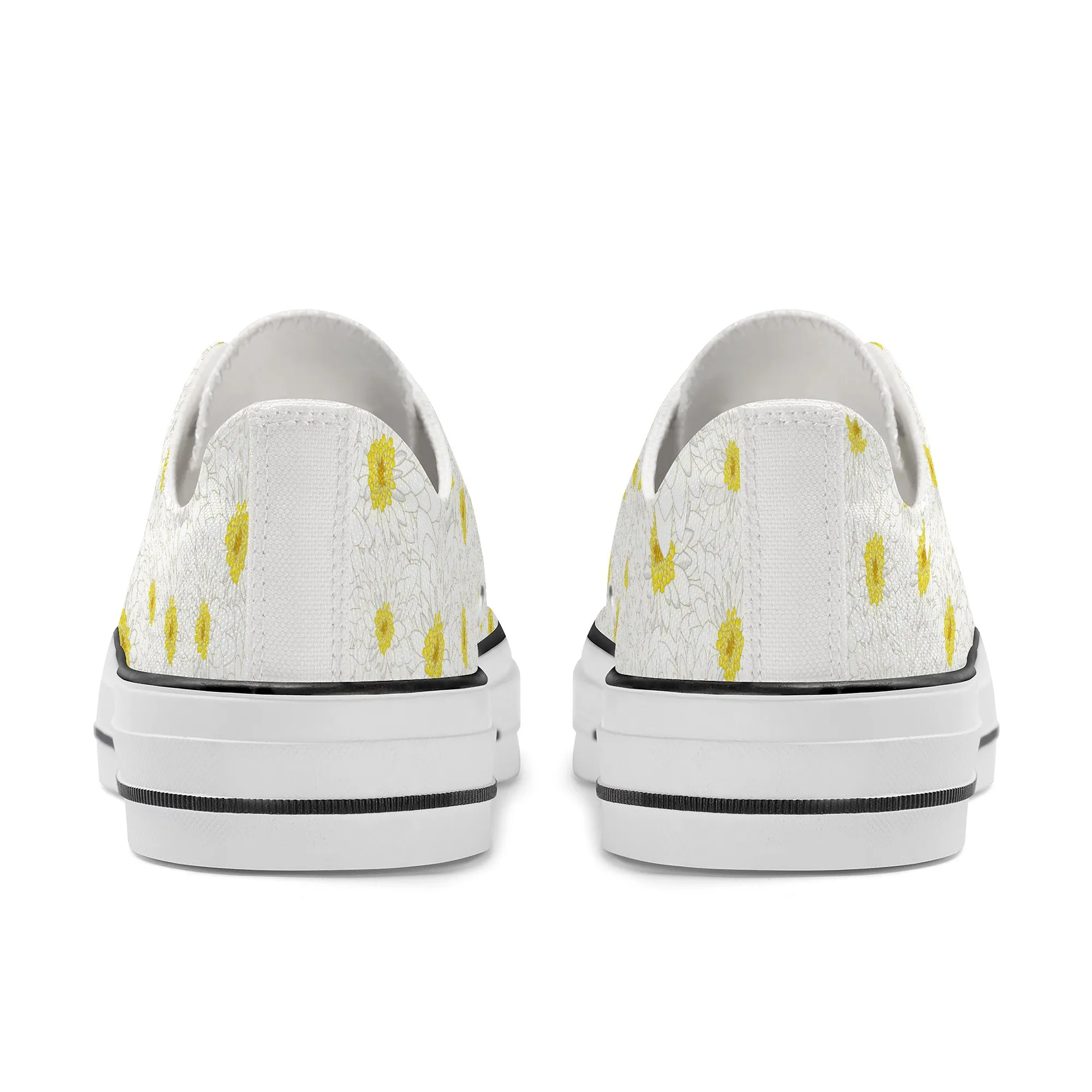 White Daisy Low Top Canvas Shoes