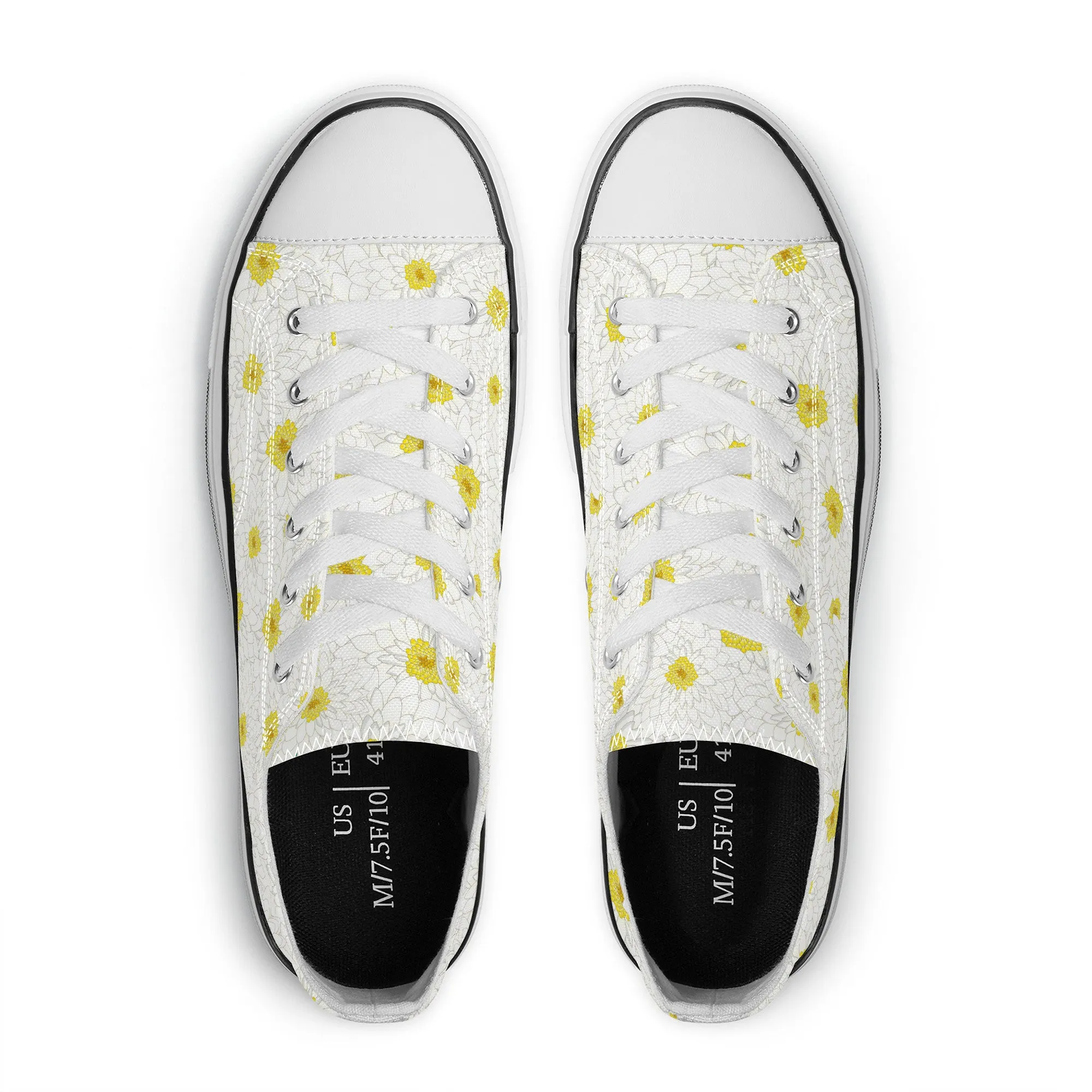 White Daisy Low Top Canvas Shoes
