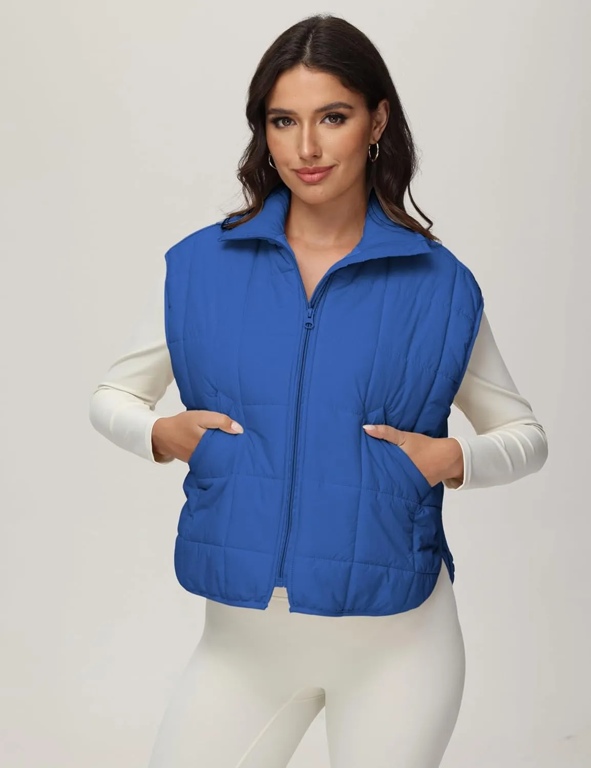 Xiaoxuemeng Puffer Vest Women Lightweight Zip Up Quilted Vest Padded Gilet Sleeveless Jacket with Pockets