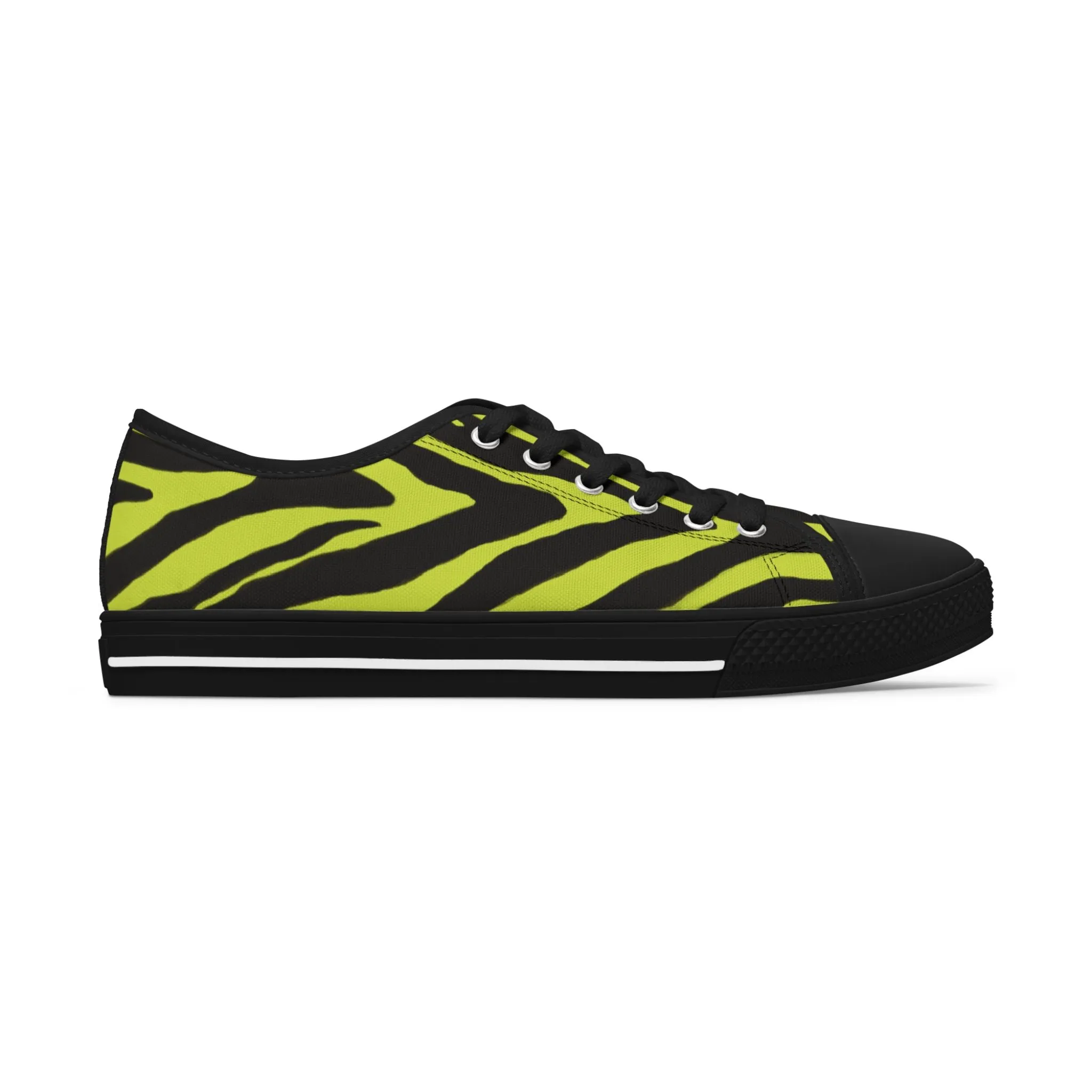 Yellow Zebra Print Women's Sneakers, Zebra Striped Animal Print Women's Low Top Sneakers (US Size: 5.5-12)