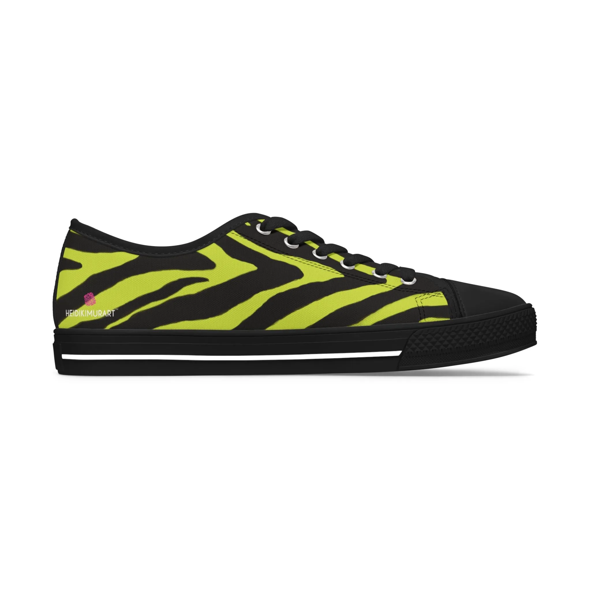 Yellow Zebra Print Women's Sneakers, Zebra Striped Animal Print Women's Low Top Sneakers (US Size: 5.5-12)