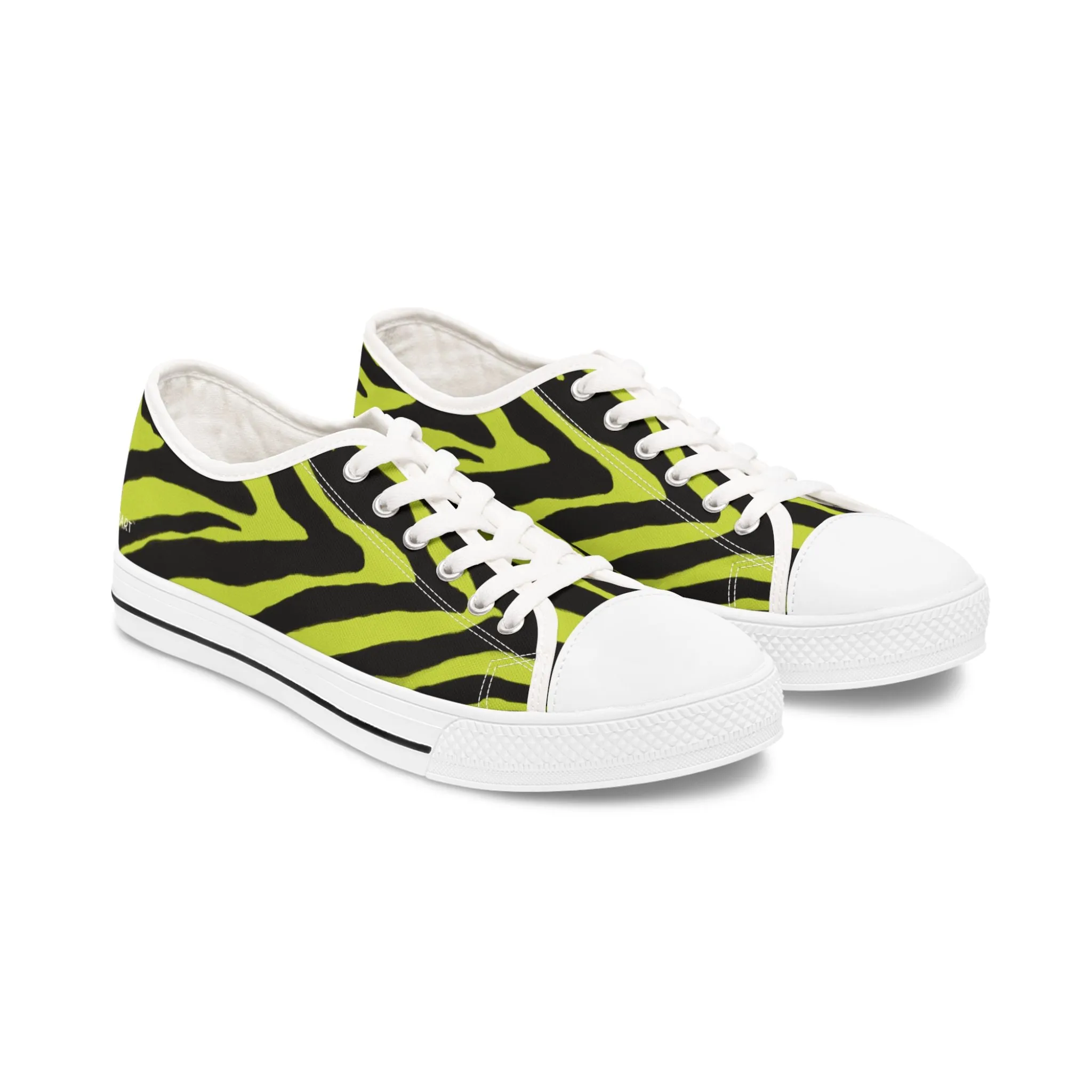 Yellow Zebra Print Women's Sneakers, Zebra Striped Animal Print Women's Low Top Sneakers (US Size: 5.5-12)