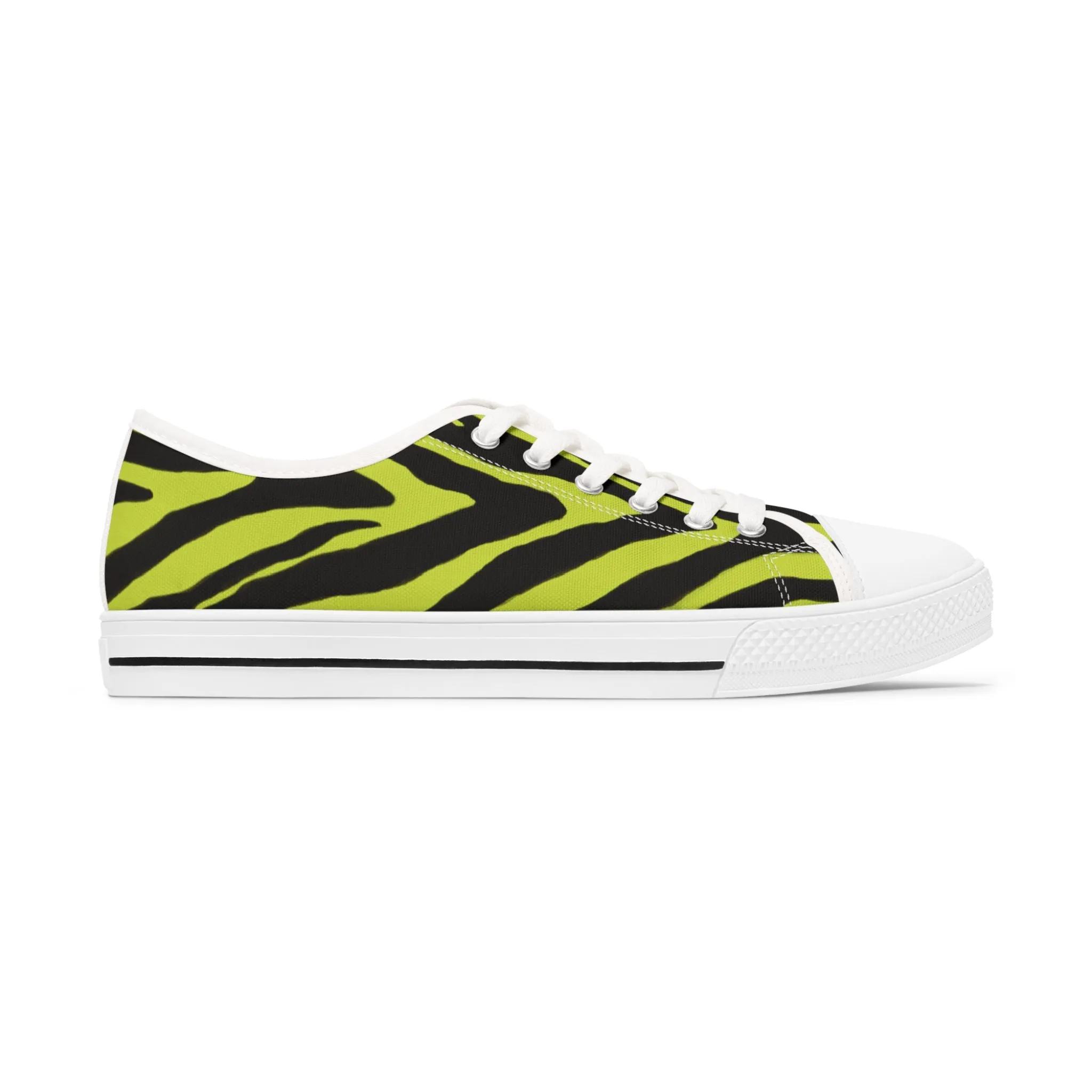 Yellow Zebra Print Women's Sneakers, Zebra Striped Animal Print Women's Low Top Sneakers (US Size: 5.5-12)