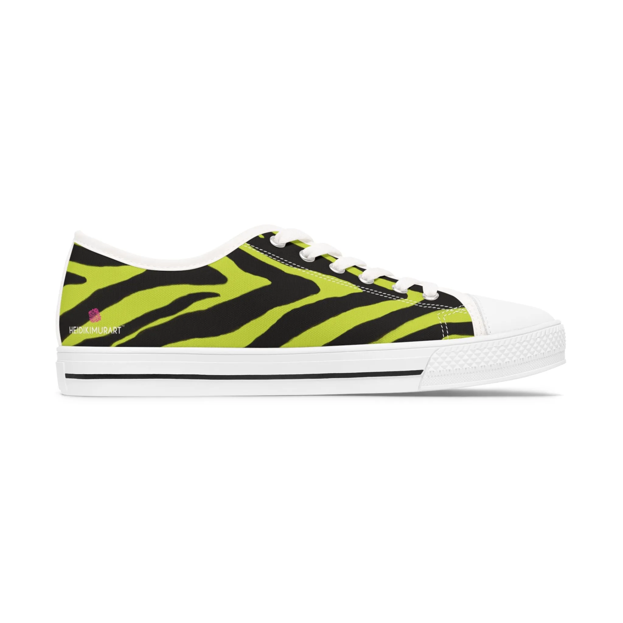 Yellow Zebra Print Women's Sneakers, Zebra Striped Animal Print Women's Low Top Sneakers (US Size: 5.5-12)