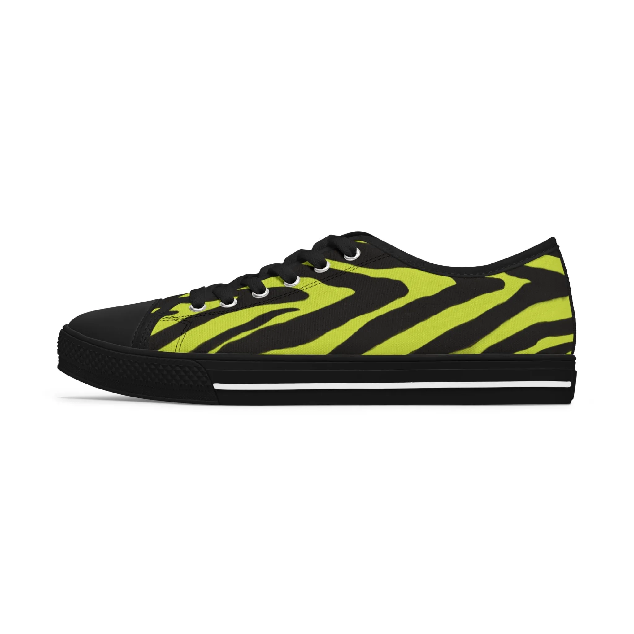 Yellow Zebra Print Women's Sneakers, Zebra Striped Animal Print Women's Low Top Sneakers (US Size: 5.5-12)