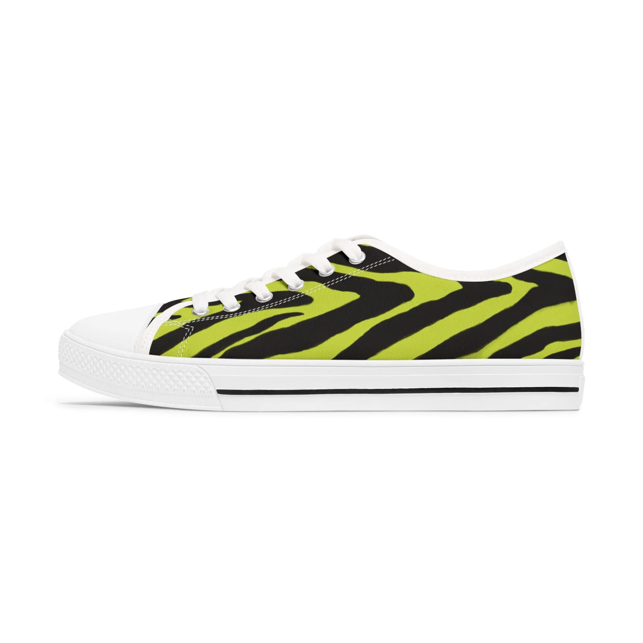 Yellow Zebra Print Women's Sneakers, Zebra Striped Animal Print Women's Low Top Sneakers (US Size: 5.5-12)