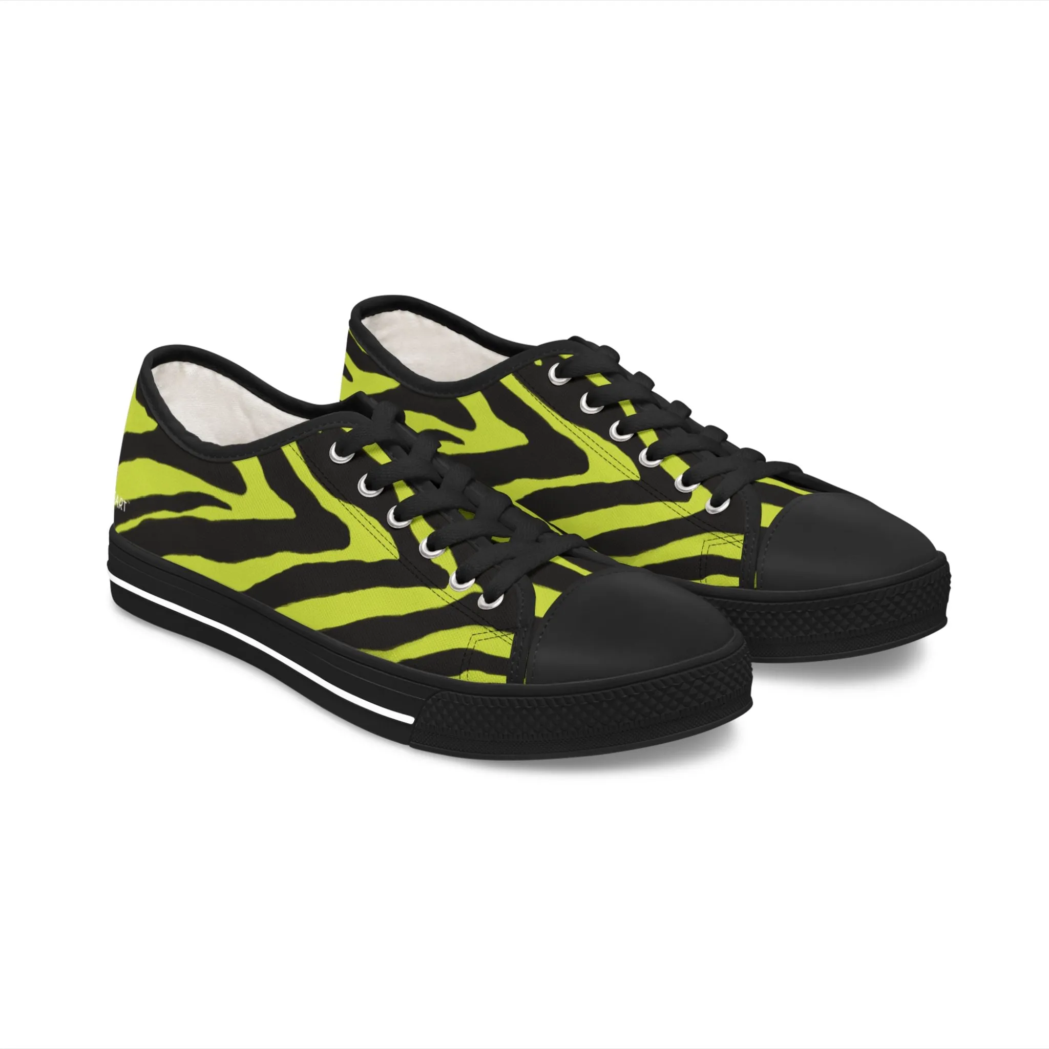 Yellow Zebra Print Women's Sneakers, Zebra Striped Animal Print Women's Low Top Sneakers (US Size: 5.5-12)